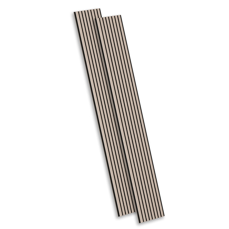 2 PCS 106"L x 12.6"W Acoustic Slat Wall Panels, Eco-Wood Look for Home/Office Wall & Ceiling (18.56 sq. ft.), Walnut