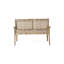 Causeuse d'extérieur en osier et en bois d'acacia, multicolore brun clair et brun clair, H 34 po x l 46,5 po x P 27,25 po