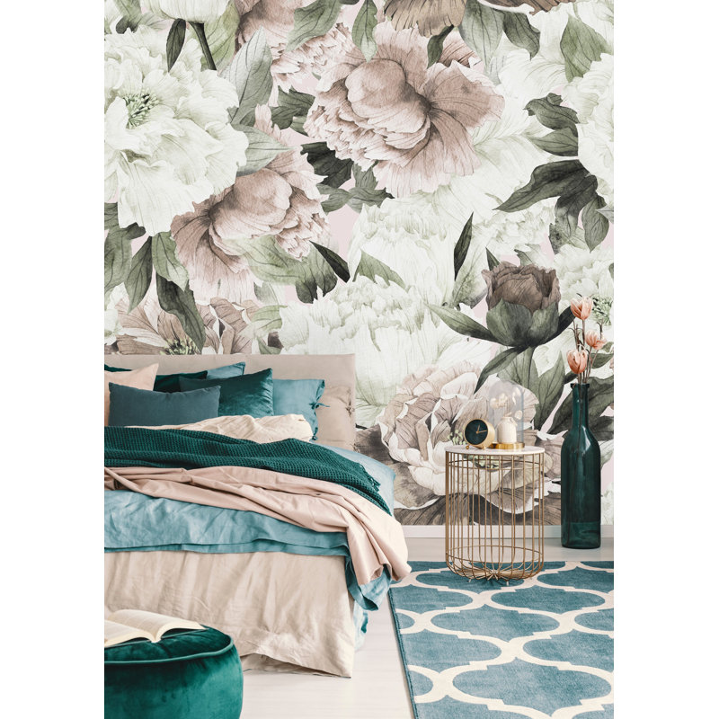 Panneau mural 4 pièces Kyran, Vert/blanc, L 8,33 pi x l 100 po