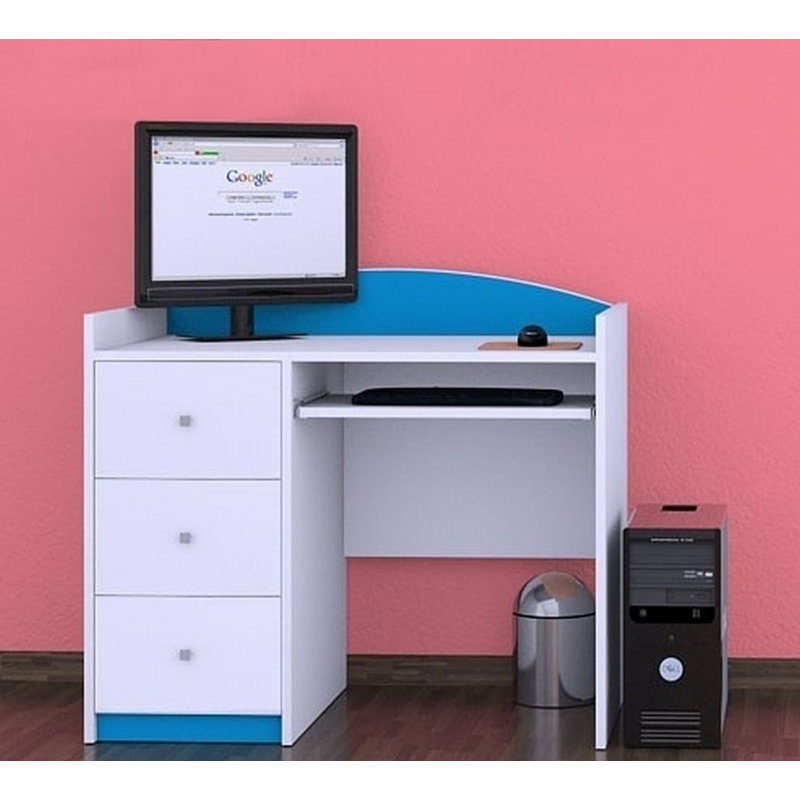 Quill 100cm Computer Desk, Blue