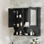 Armoire à pharmacie à miroir de 30 pouces avec tablettes ouvertes, rangement mural avec portes et miroir, tablette réglable, armoire de rangement pour salle de bain au-dessus de la toilette