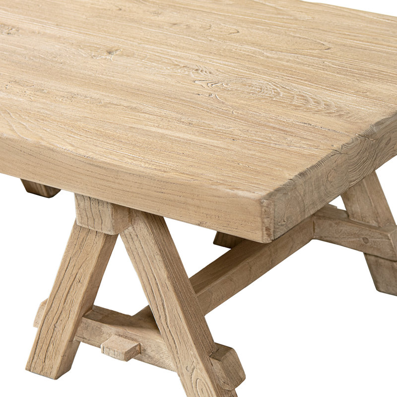 Table basse rectangulaire en tréteau Hawthorne, Naturel