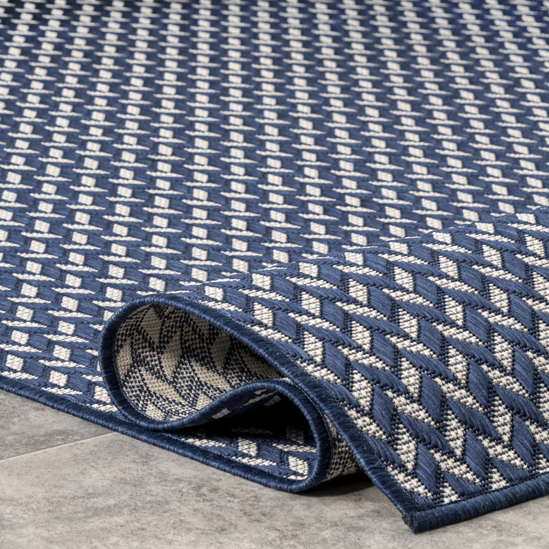 Tapis d'intérieur / extérieur Malaya, Tapis de couloir 2 pi x 6 pi, Marine