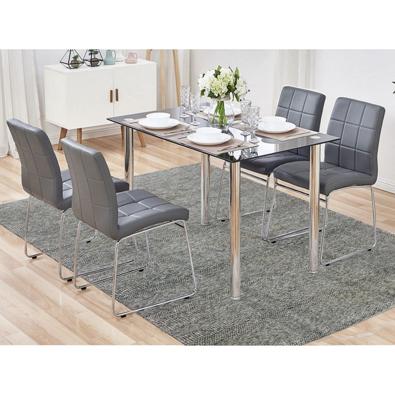 Tapis en laine nouée à la main 8 pi x 10 pi 1 po gris moderne