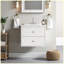 Ensemble de meuble-lavabo flottant blanc 24 po avec lavabo, armoire de rangement murale moderne avec portes et tiroirs, surface peinte