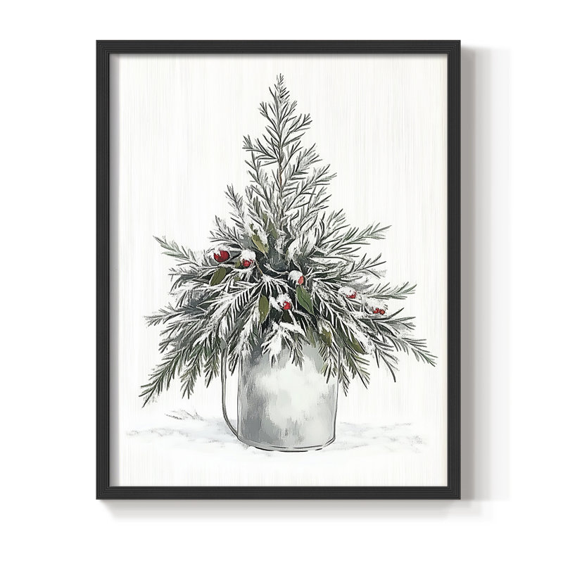 «Christmas Holiday Art DCCCLxx III», reproduction d'art encadrée - bois massif, Noir, noir, noir, noir, H 21 po x l 17 po