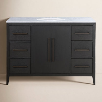 Alsup 48'' Single Bathroom Vanity with Marble Top