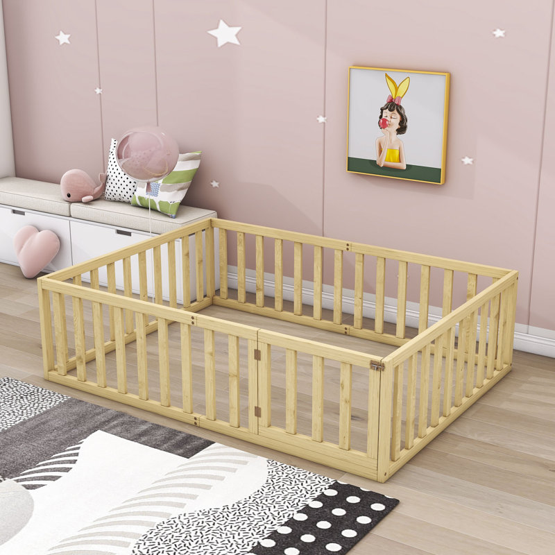 Structure de lit en bois Freta, Double, Naturel