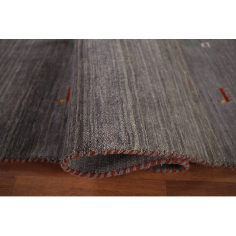 Tapis indien fait à la main gris Gabbeh 8 x 10