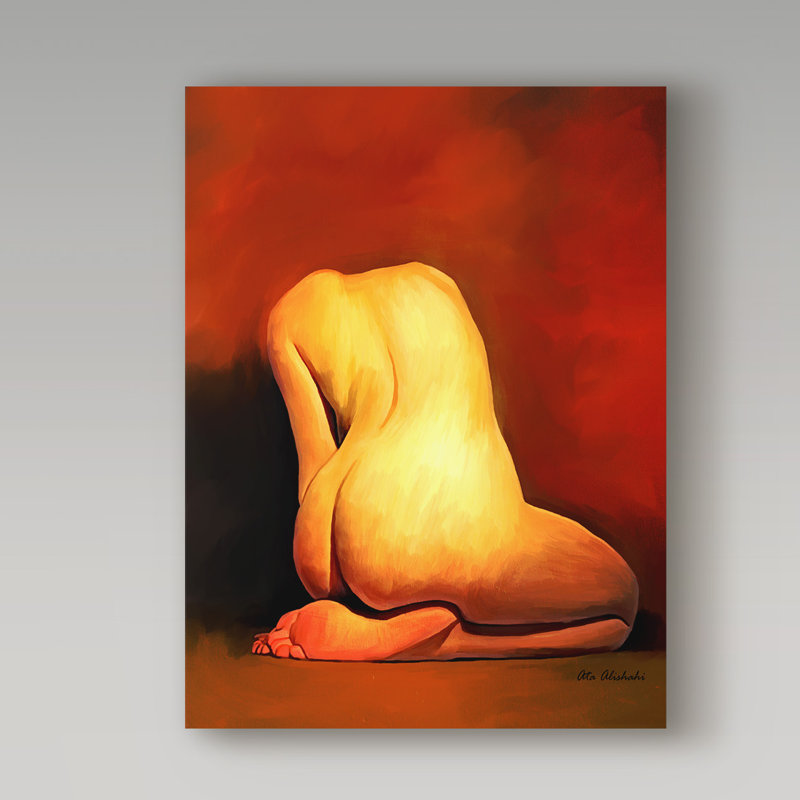 «Nude figure» par Ata Alishahi - reproduction sur toile, H 19 po x l 14 po