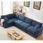 Canapé modulaire en L 5 places avec dossier rembourré et rembourrage en mousse bleu foncé-437710651