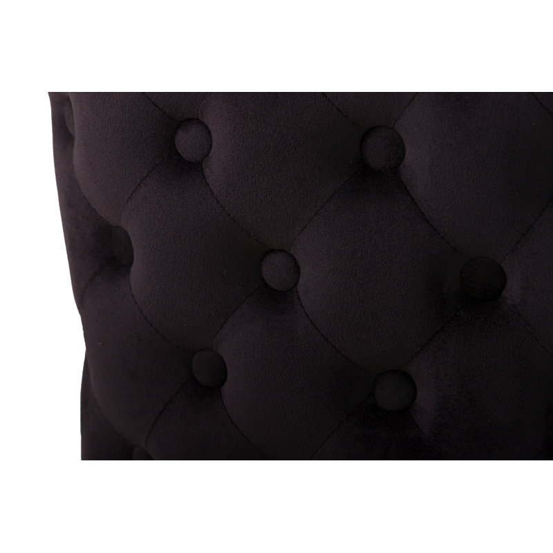 Aspen 124.46cm H Velvet Upholstered Side Chair in BLACK / GOLDEN