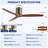 52 Inch American Farmhouse Rustic Elegance Classical Solid Wood Low Profile Flush Mount Ceiling Fan Without Light