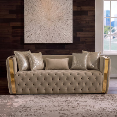 Doruk Velvet Button Tufted Sofa