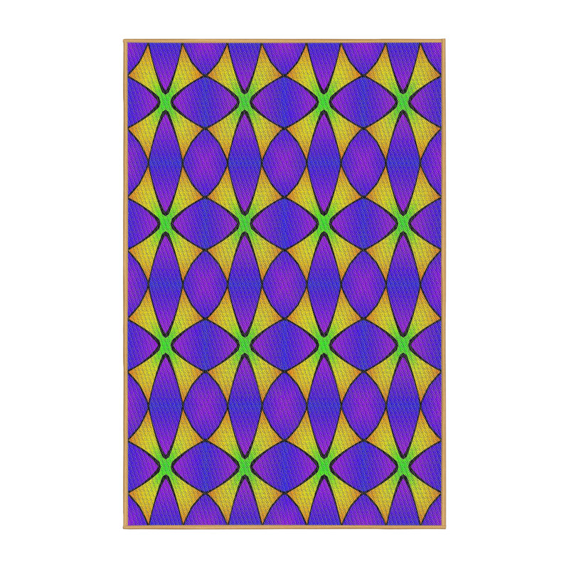 Tapis mauve/vert à motifs Karlotta, Rectangle 2 pi x 3 pi