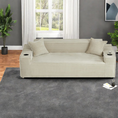 Canapés à compression, canapé moderne en velours côtelé de 80,7 pouces pour maison compacte