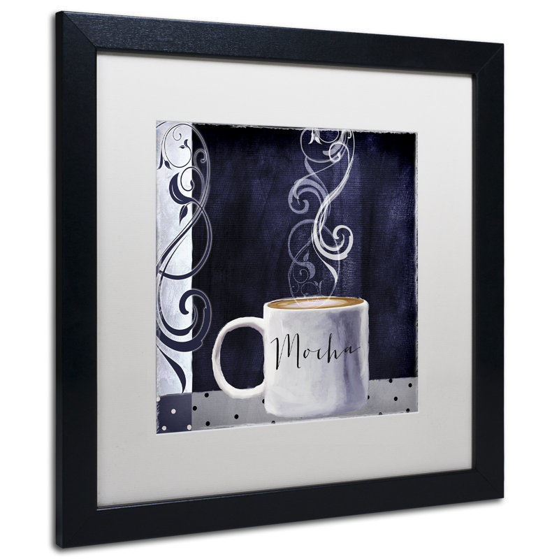 «Cafe Blue III» par Jadaya, impression encadrée, Blanc, H 16 po x l 16 po x P 0,5 po