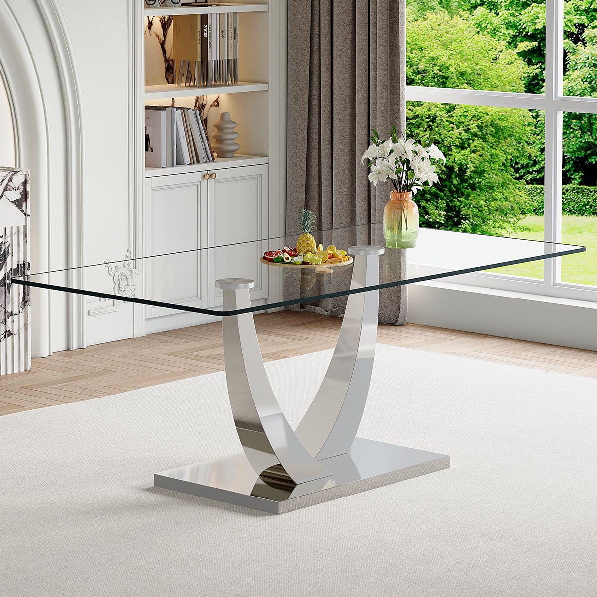 Mercer41 71'' Glass Dining Table | Wayfair