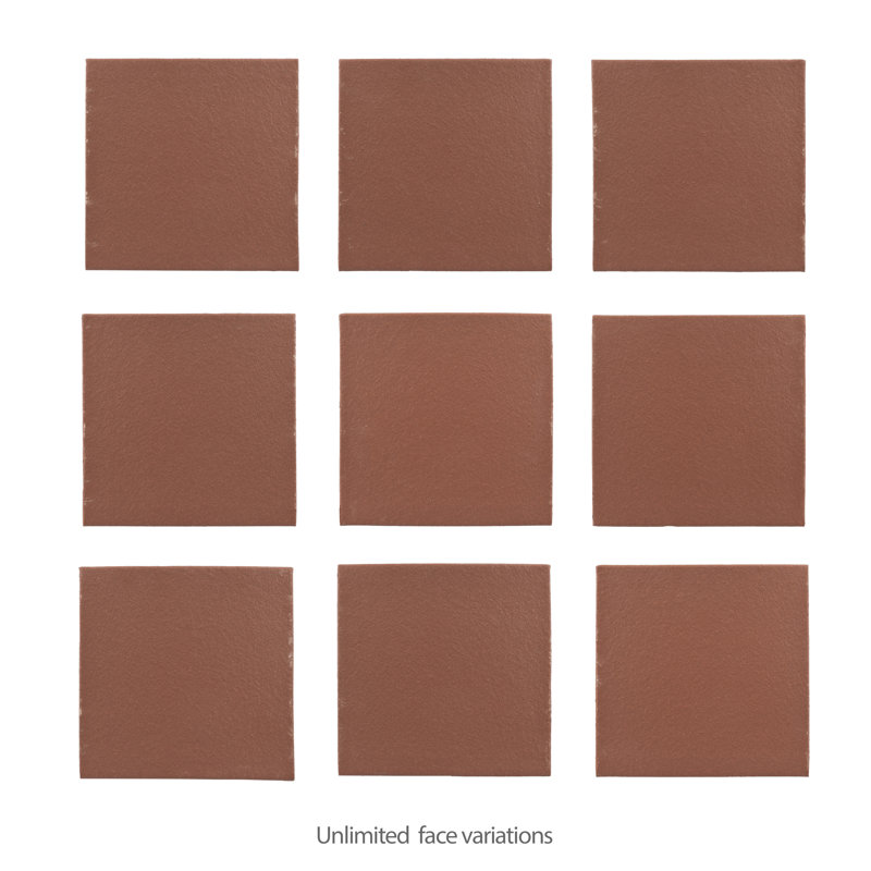 Klinker 8"x 8" Ceramic Floor and Wall Quarry Tile in Red