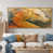 Toile avec cadre flottant or