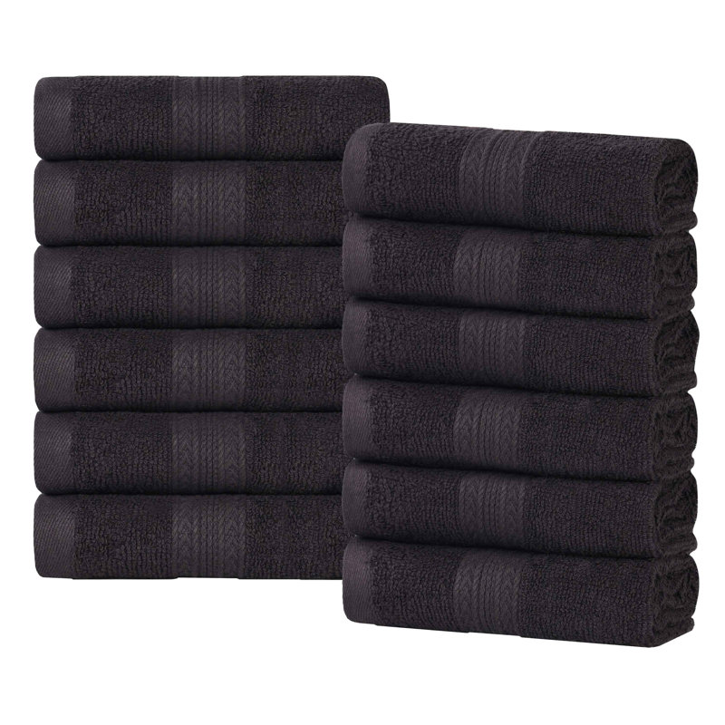 Ensemble de débarbouillettes et de débarbouillettes écologiques en coton massif 450 g / m² Simba, Noir