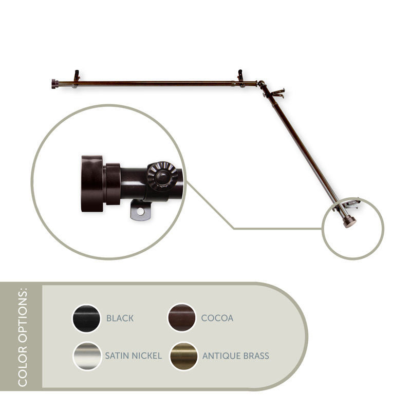 Tringle à rideaux simple Lyndhurst, 28 po à 48 po, Nickel satiné
