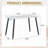 Modern Minimalist Glass Dining Table with Marble Texture & Black Legs-188619246