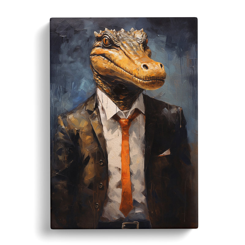 Crocodile Contemporary Art - Wrapped Canvas, 76cm H x 50cm W x 3cm D