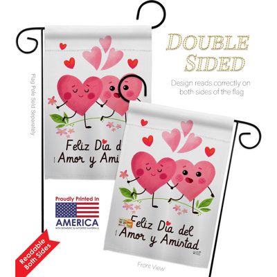 Ensemble de drapeaux en polyester 18 x 13 po Feliz Dia Del Amor
