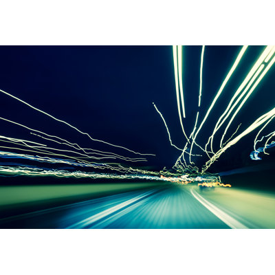 Highway At Night by Travel_Motion - Wrapped Canvas Print