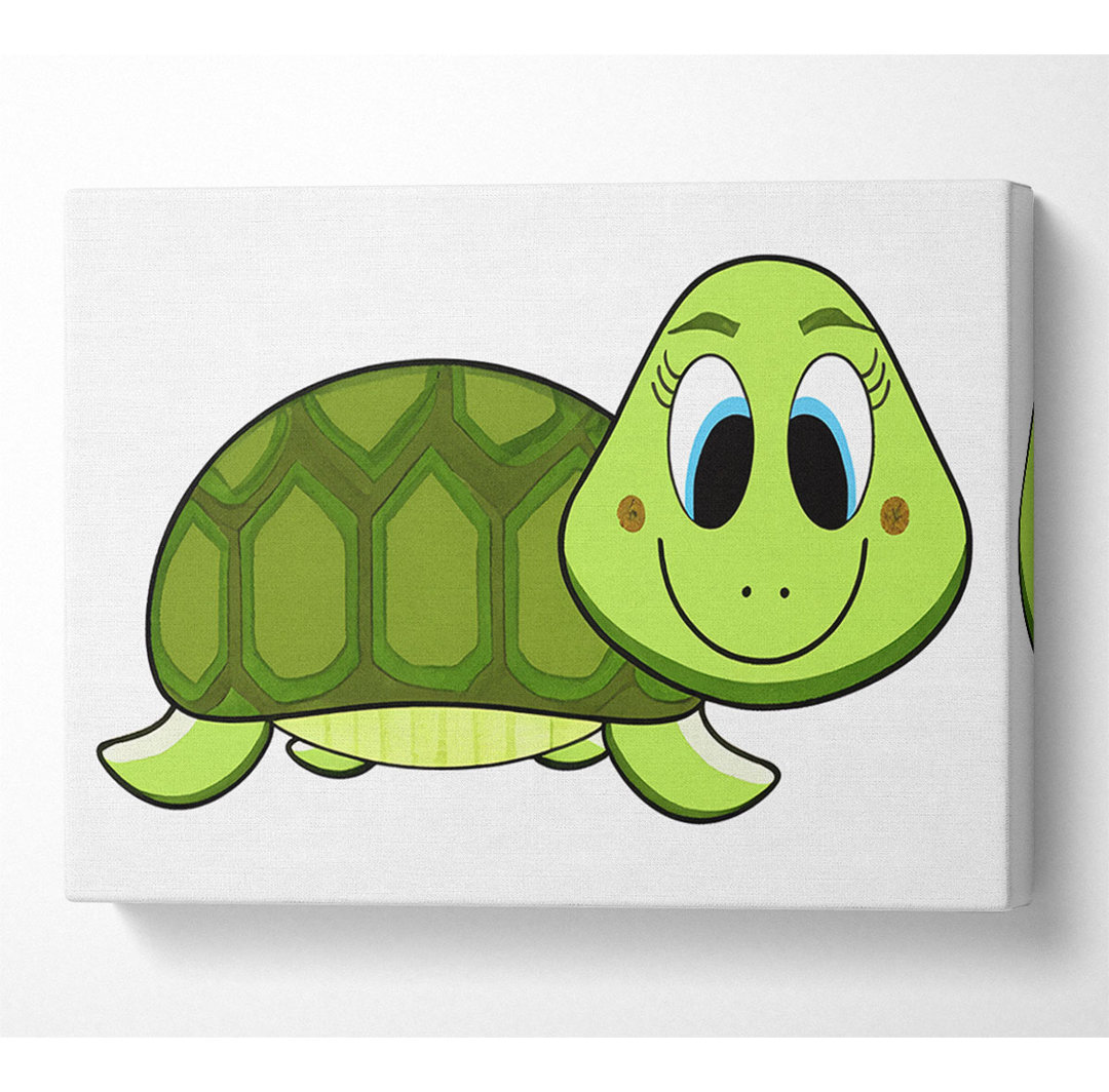 Happy Turtle White - Kunstdrucke auf Leinwand - Wrapped Canvas