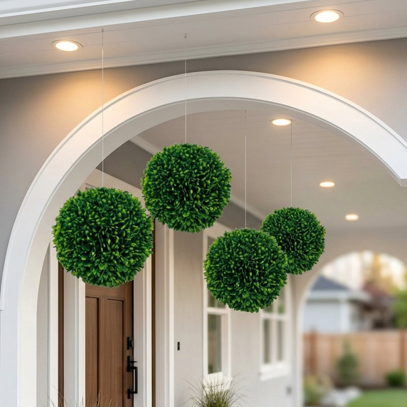 Ensemble de 4 bols décoratifs en simili buis 6 po pour la maison