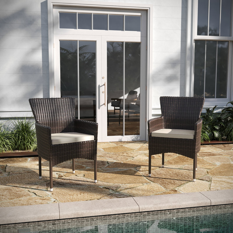 Chaise de patio avec coussin, Espresso