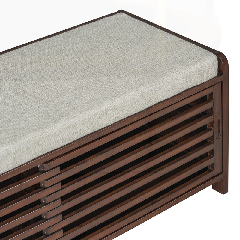 Banc de rangement 43 po patiné avec rangement, Espresso
