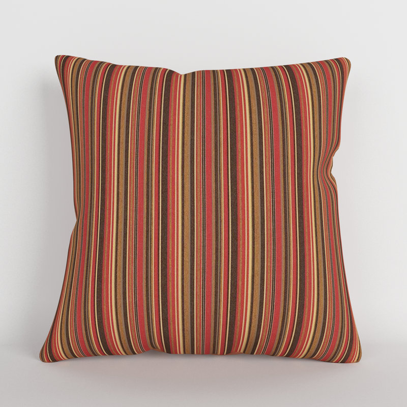 Sunbrella® Indoor/Outdoor Throw Pillow, Red/Brown/Orange/Green Striped
