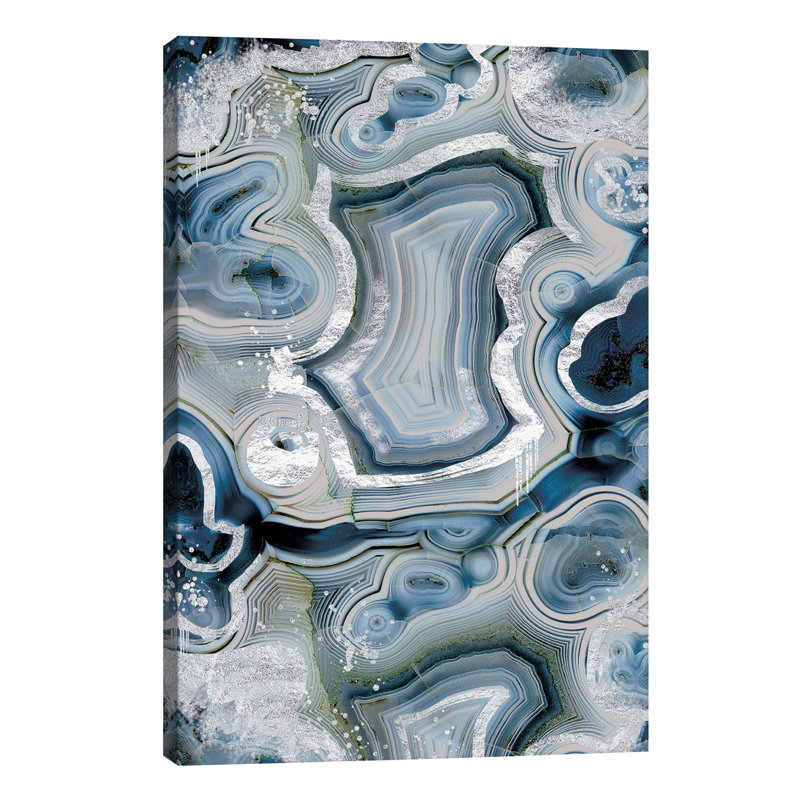 Sterling Sapphire Geode - Wrapped Canvas Print, 30.48cm H x 20.32cm W x 1.91cm D