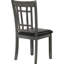 Chaises d'appoint gris moyen - dossier noir, siège en mousse confortable pour salle à manger 2 pièces gris, coussin moelleux