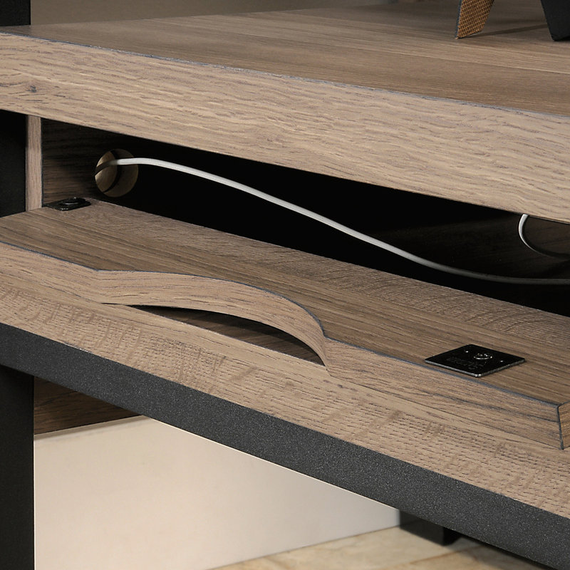 Bureau en L, finition brune