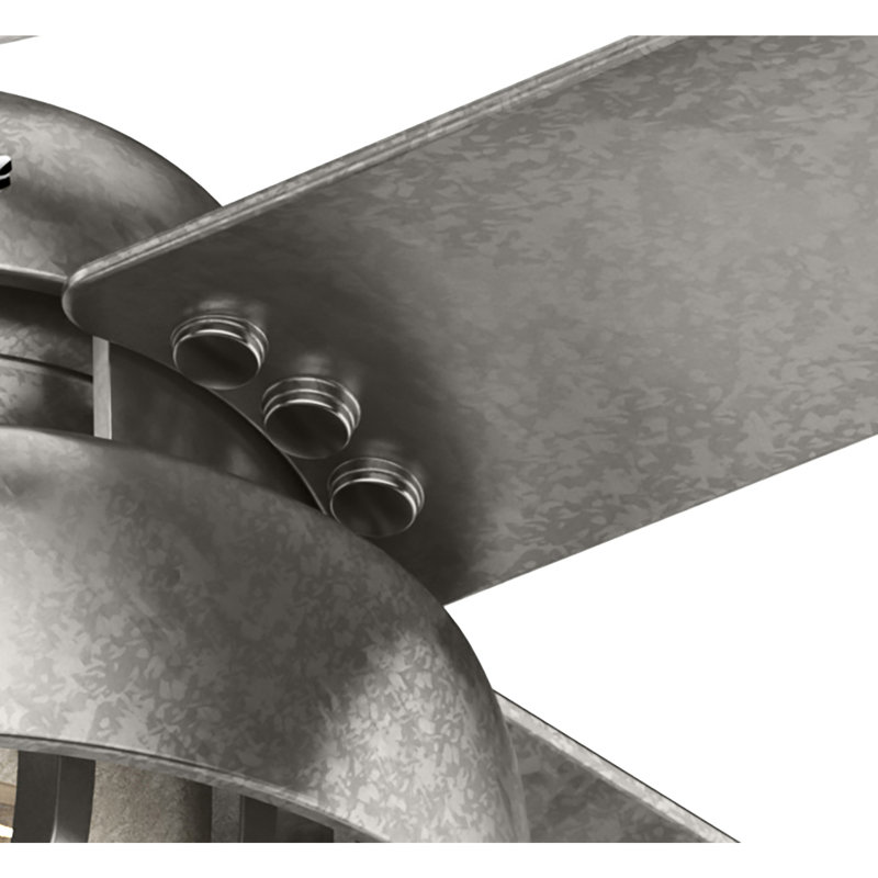 52" Painted Galvanized 4-Blade Ceiling Fan with LED Light Kit
