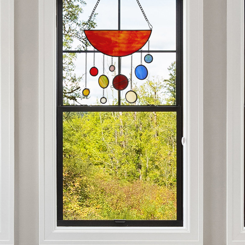Panneau solaire en vitrail de style Tiffany 12 po H