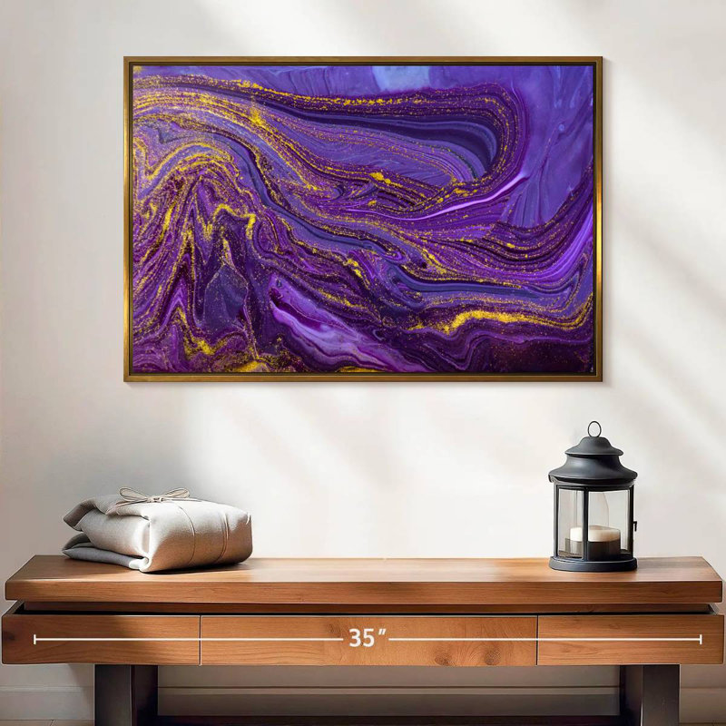 Cerisier mauve, 25 po x 17 po, Cadre flottant doré