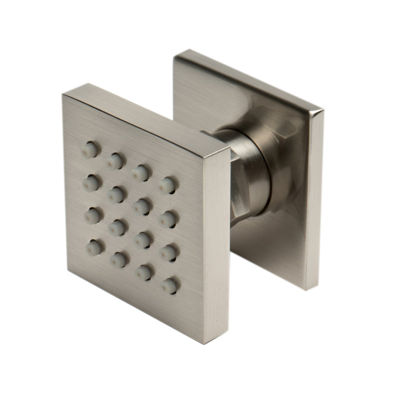 Square Adjustable Shower Body Spray, Brushed Nickel