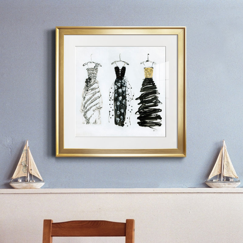 Bling Night out II - peinture encadrée, H 17,5 po x l 17,5 po x P 1,5 po, Encadrement doré