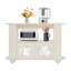 Armoire de rangement autoportante moderne à 2 niveaux blanc crème