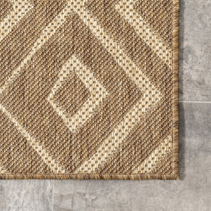 Tapis brun / ivoire Amerika, Rectangle 6 pi 7 po x 9 pi