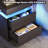 Night Stand Set Of 2, Modern Black Nightstand With With Charging Station, Bedside Tables With Led Light And Drawers, End Table For Bedroom-1149816393