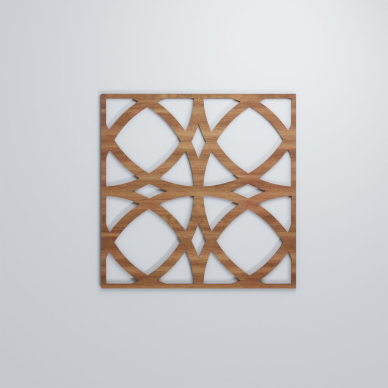 Panneaux muraux décoratifs en bois Fleetwood, Noyer, H 11 3/8 po x l 11 3/8 po x P 3/8 po