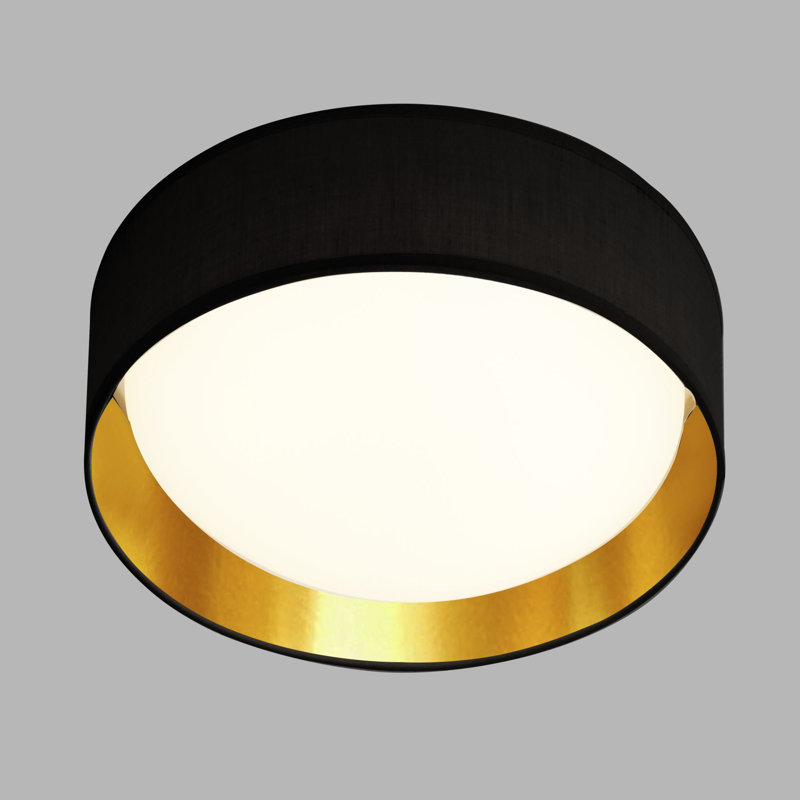 Terrence LED Flush Mount, Black, 10.5cm H x 37cm W x 37cm D