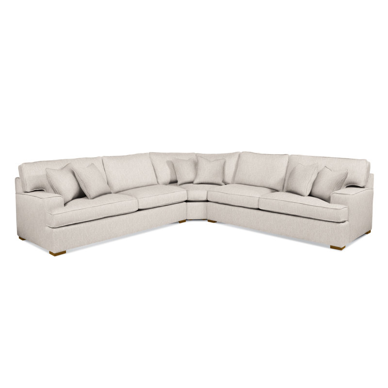 Sadie L-Sectional, Havana Finish, Snow Crypton Performance; 0884-91