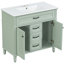 Ensemble de meuble-lavabo simple sur pied 36 po avec lavabo en céramique, armoire avec portes à fermeture en douceur, plateau basculant et 2 tiroirs-145892424